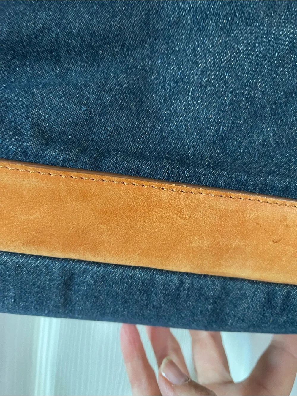 UGG Denim/Leather Canvas Messenger Bag with Brown Leather Trim *RARE*